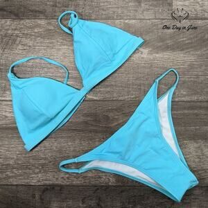 Amzbrly Padded Triangle Bikini Swimsuit Size L